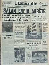 Salan arrêté L'Humanité