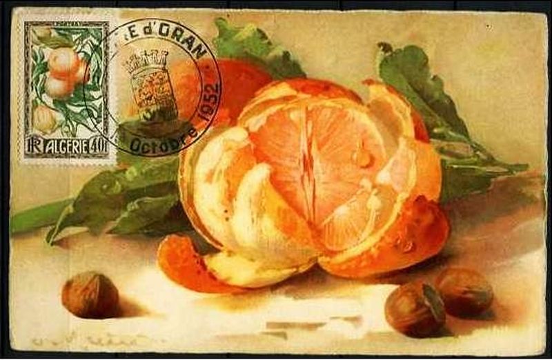 Timbre émis à la foire d' Oran en octobre 1952