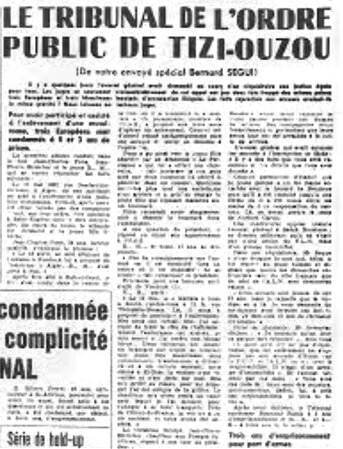 Tribunal Ordre public Tizi-Ouzou