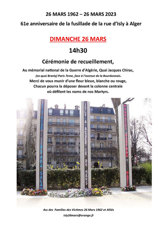 26 mars 2023 Cérémonie mémorial national PARIS red