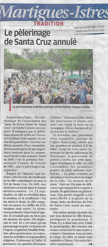 P élerinage Ascension 2020 annulé !!