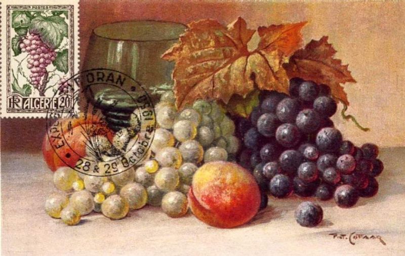 Timbre émis à la foire d' Oran en octobre 1950